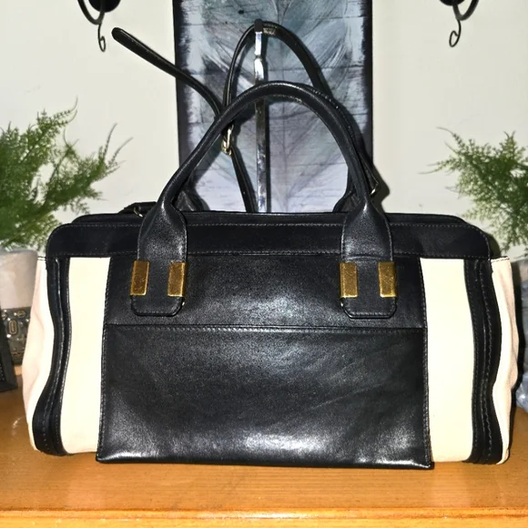 Chloe | Alice Large Leather Bag 2 Way Colorblock Satchel EUC - Picture 4 of 16